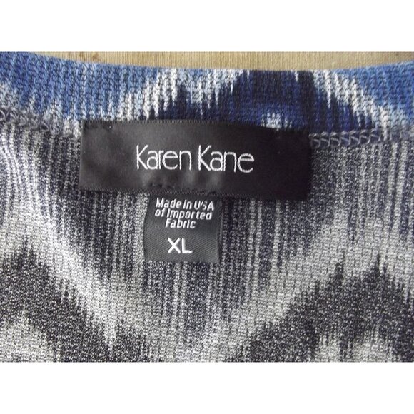 Karen Kane Womens Blue & Black Chevron Print Tunic Top XL - Picture 4 of 10